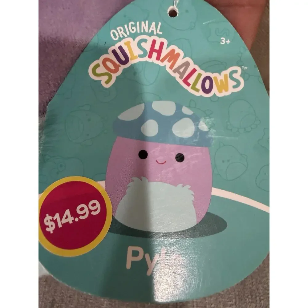 Squishmallow Pyke Mushroom Plush 8” Squishmallows Kellytoy Blue‎ Purple Toy